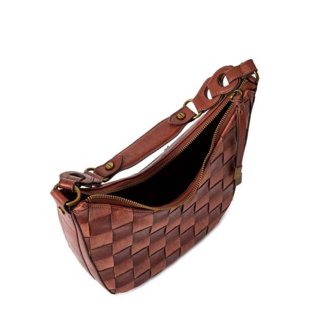 Woven Checkered Shoulder Bag